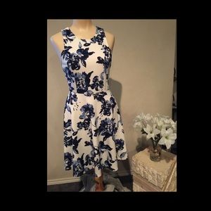 Blue and white floral dress